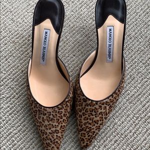 Manolo Blahnik pony hair kitten heels size 38.5